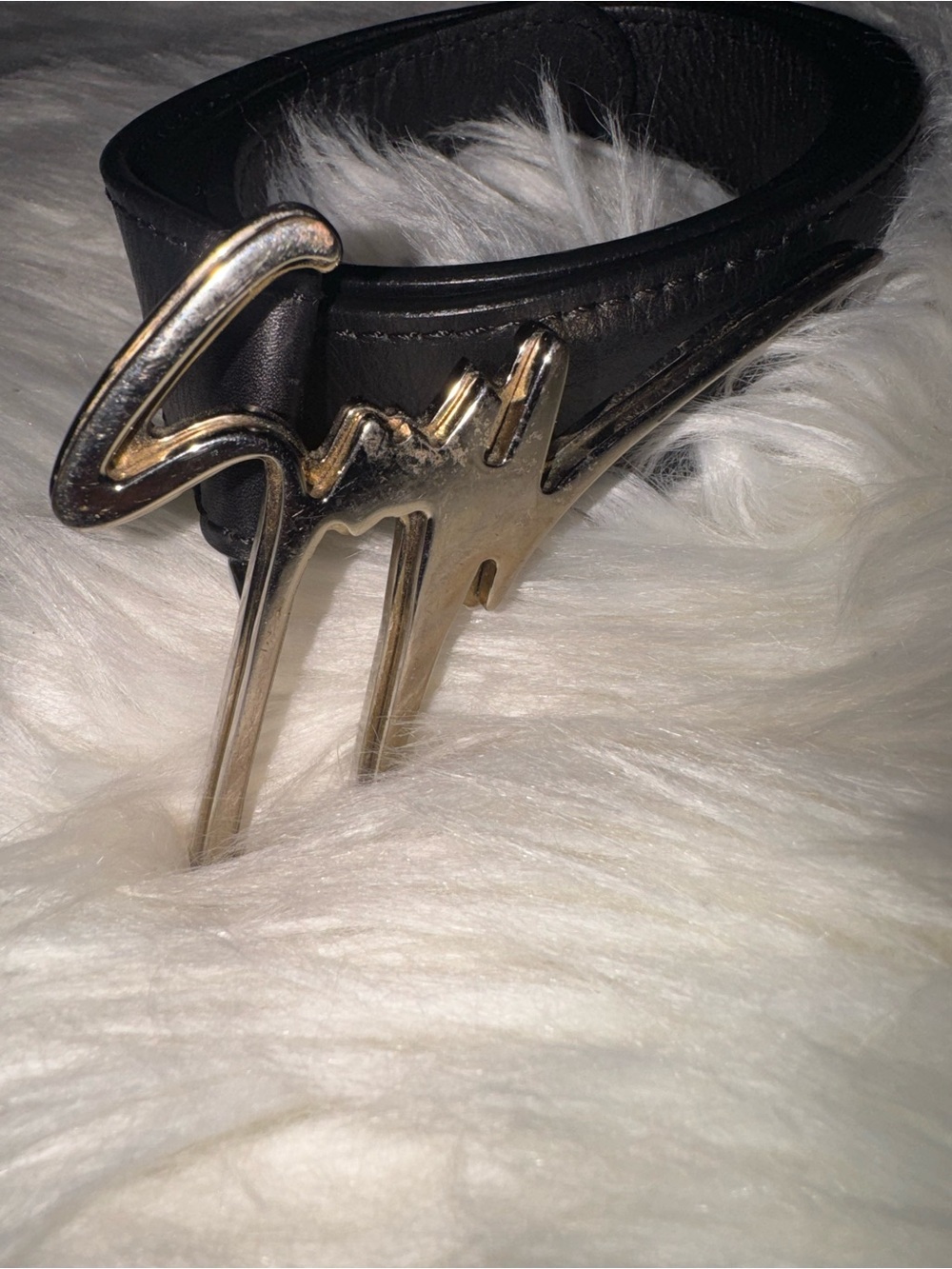 Giuseppe Zanotti Black Leather Belt with Signature Silver Logo Buckle - Picture 11 of 11